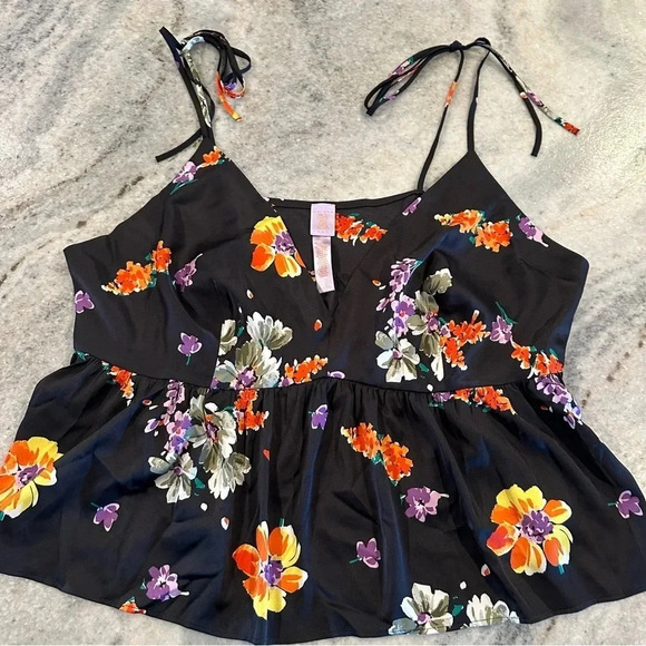 Savage X Fenty Night Blooms Satin Sleep Cami Floral Empire Waist Tank Size 3X - Picture 5 of 11